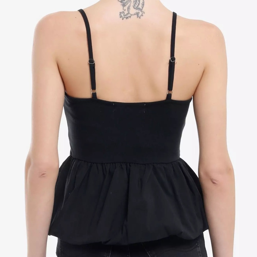 NWT! Madden Girl for Hot Topic Black Bubble Hem Peplum Cami